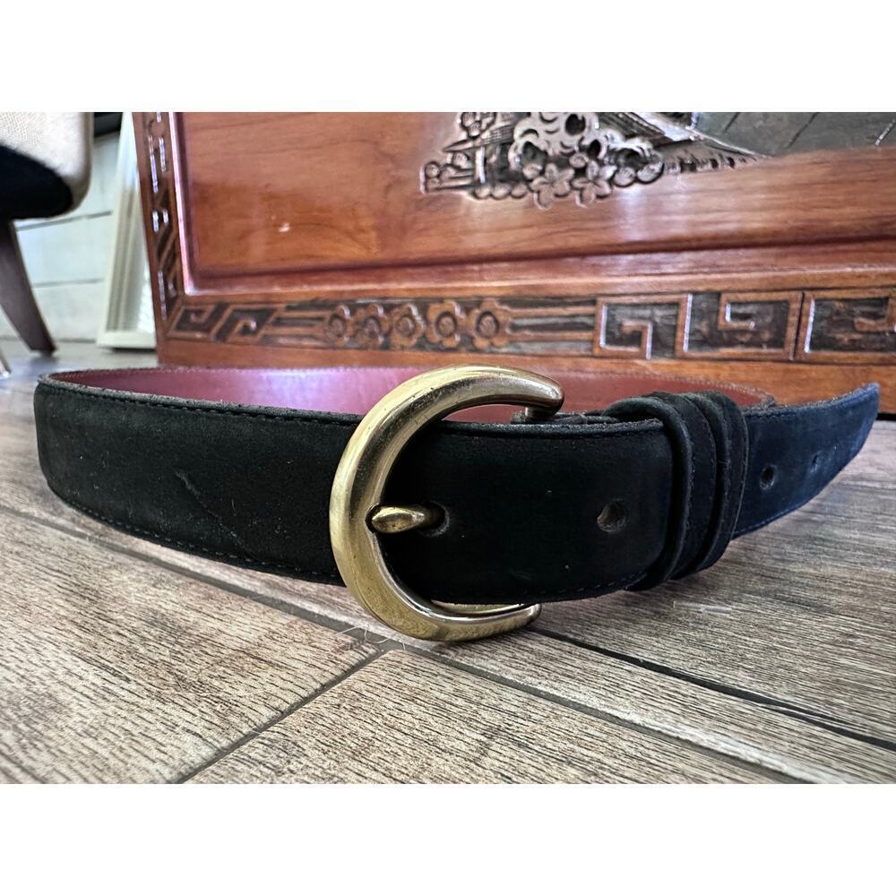 Coach Men's Black Leather Buckle Belt Size Small - Picture 3 of 7